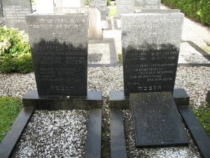 De grafstenen van het echtpaar Meyerfeld-Wolf.